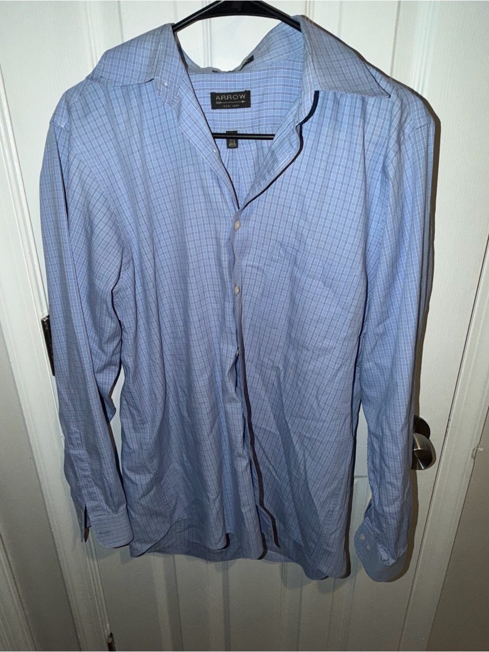 Arrow Light Blue Windowpane Check Dress Shirt
